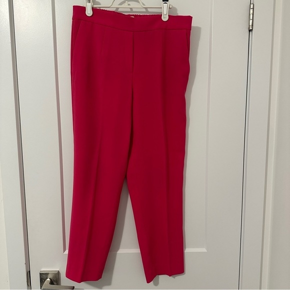 Babaton Pants - Aritzia Babaton Conan Bright Pink Pleated Trouser Straight Leg Pant Size 8 Women